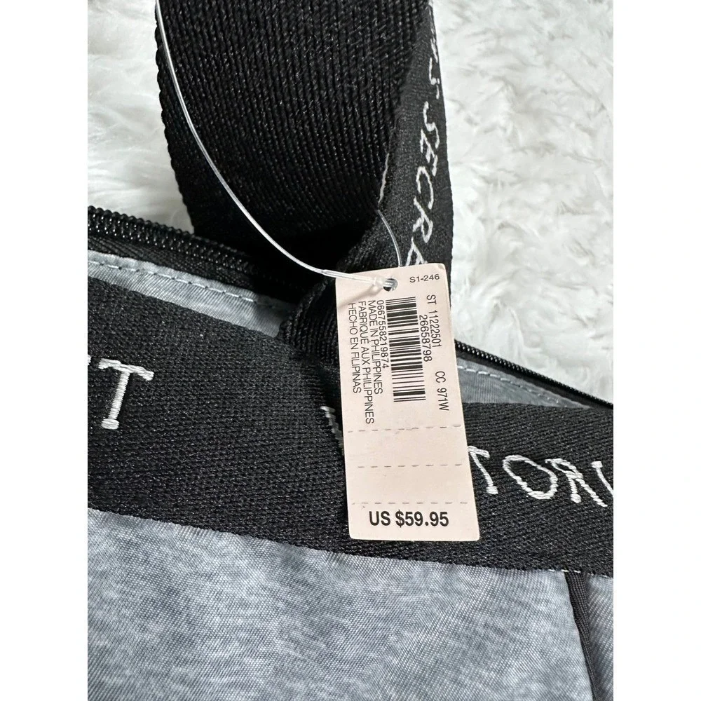 Victoria's Secret Sport Cinch Tote‎ Bag in Grey Marl with Black Logo Trim
